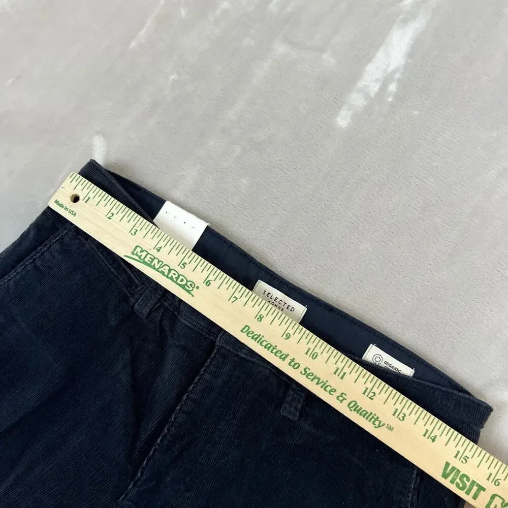 Selected Homme Pants Mens 30x32 Blue Corduroy Slim Skinny‎ Preppy Academia NWT